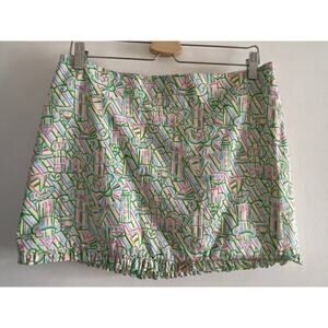 New Lily Pulitzer Skirt 8 Lighthouse Sailboat Pink Green Yellow Nautical Ruffled